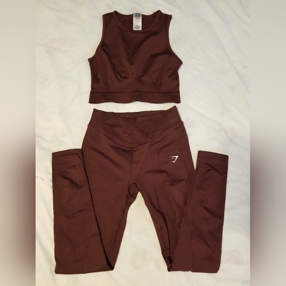 Gymshark Other - Gymshark Set Top & Leggings Color Burgandy